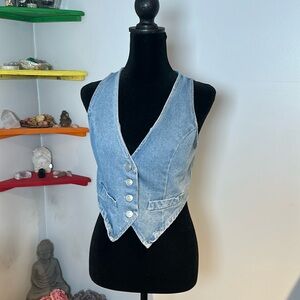 Denim vest cropped size small